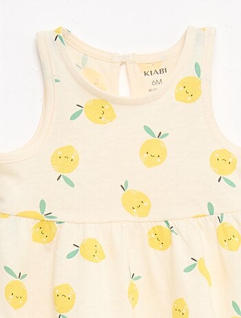 Mouwloze jurk met tekstprint
