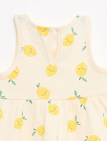 Mouwloze jurk met tekstprint