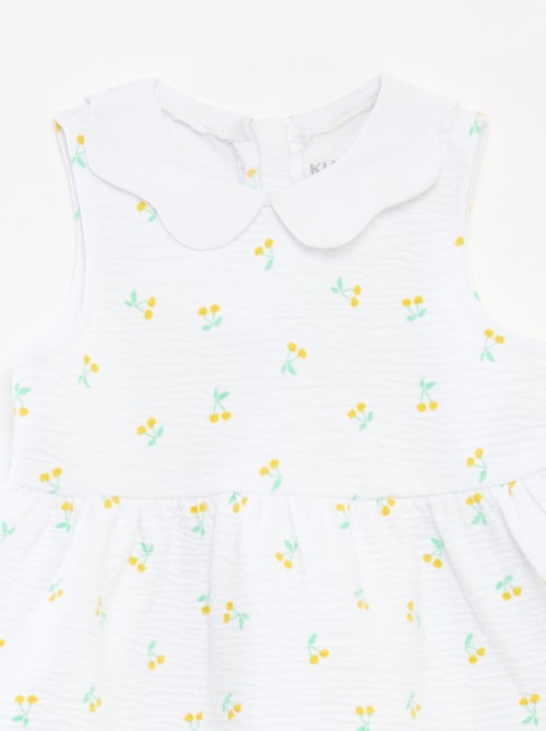 Mouwloze jurk van kreukeltricot met motiefje - Kiabi