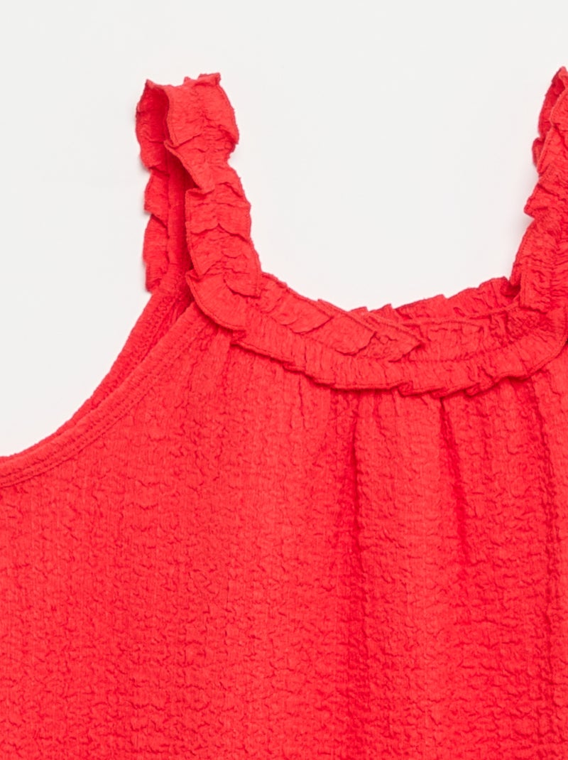 Mouwloze jurk van lichte jerseytricot Rood - Kiabi