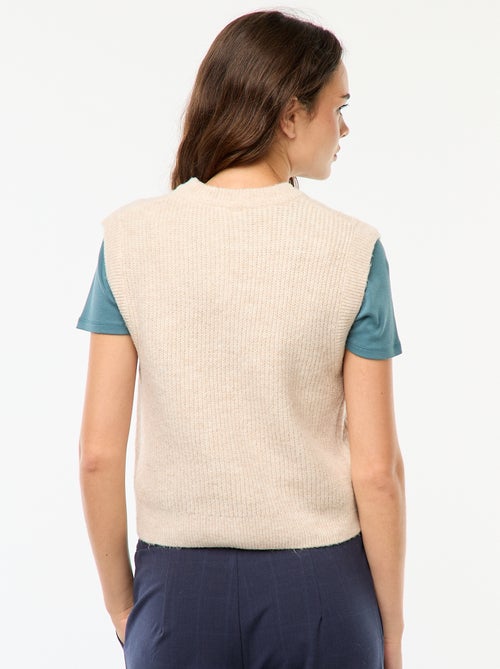 Mouwloze kabeltrui - Kiabi