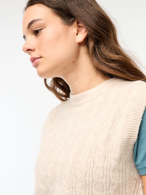 Mouwloze kabeltrui - Kiabi