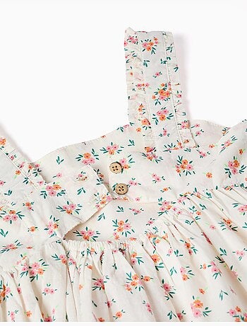 Mouwloze katoenen jurk met bloemenpatroon