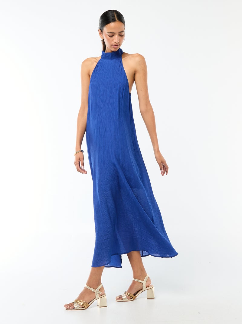Mouwloze lange jurk Blauw - Kiabi
