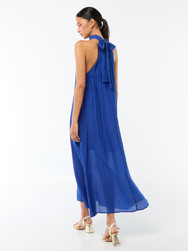 Mouwloze lange jurk Blauw - Kiabi