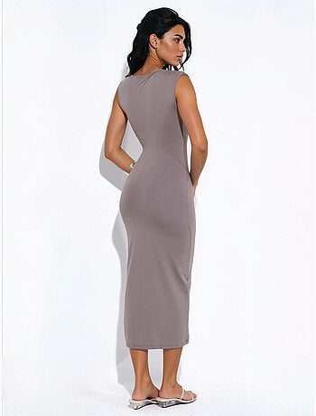 Mouwloze maxi-jurk busem