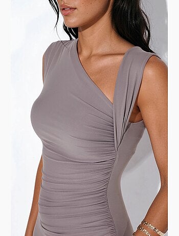 Mouwloze maxi-jurk busem