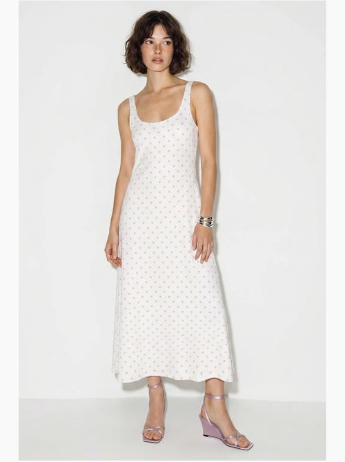 Mouwloze midi-jurk met stippen en strikdetail lucci - Kiabi Mouwloze midi-jurk met stippen en strikdetail lucci - Kiabi