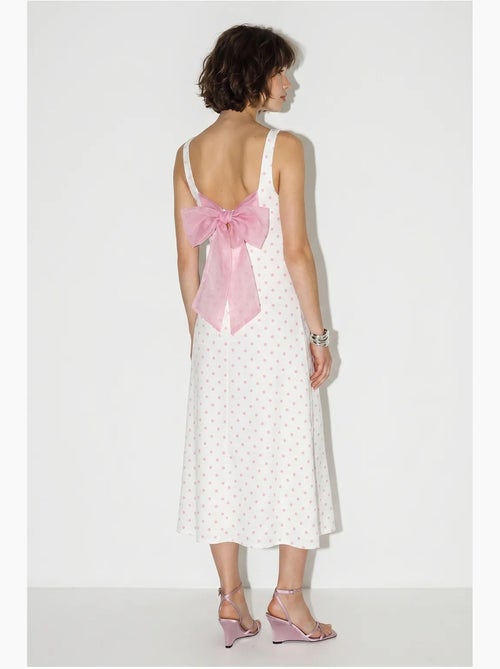 Mouwloze midi-jurk met stippen en strikdetail lucci - Kiabi Mouwloze midi-jurk met stippen en strikdetail lucci - Kiabi