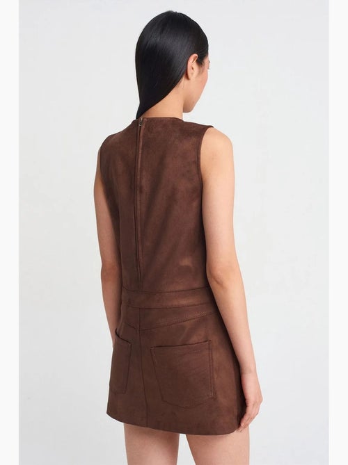 Mouwloze mini-jurk van imitatieleer dilvin - Kiabi Mouwloze mini-jurk van imitatieleer dilvin - Kiabi