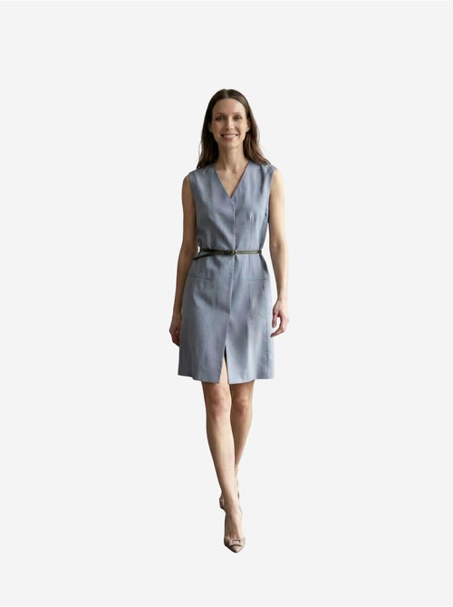 Mouwloze mini shiftjurk met v-hals en ceintuur my fashion - Kiabi Mouwloze mini shiftjurk met v-hals en ceintuur my fashion - Kiabi