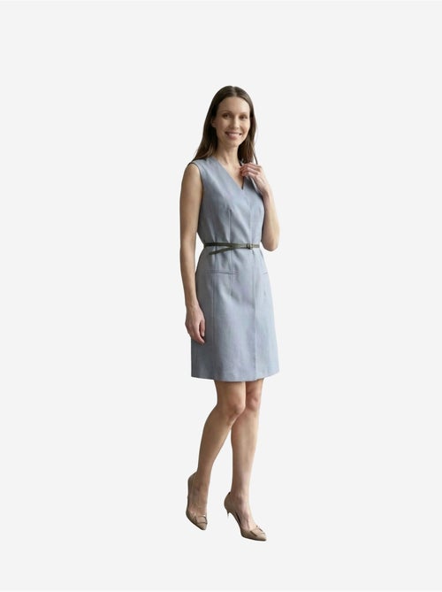 Mouwloze mini shiftjurk met v-hals en ceintuur my fashion - Kiabi Mouwloze mini shiftjurk met v-hals en ceintuur my fashion - Kiabi