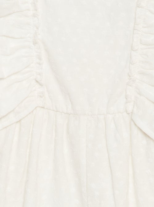 Mouwloze playsuit van broderie anglaise met volants - Kiabi