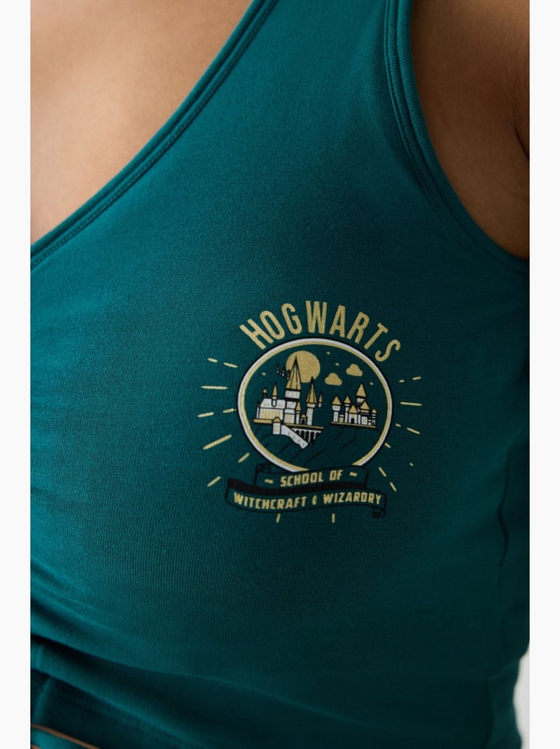 Mouwloze racerback top harry potter kort penti Smaragdgroen - Kiabi