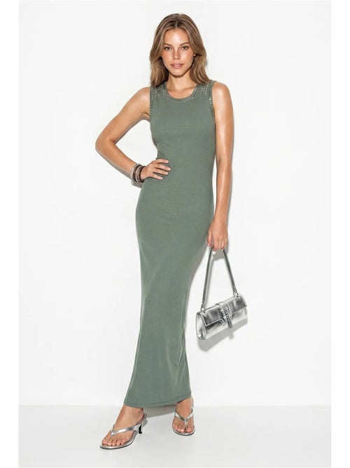 Mouwloze ribgebreide bodycon maxi-jurk lucci - Kiabi Mouwloze ribgebreide bodycon maxi-jurk lucci - Kiabi
