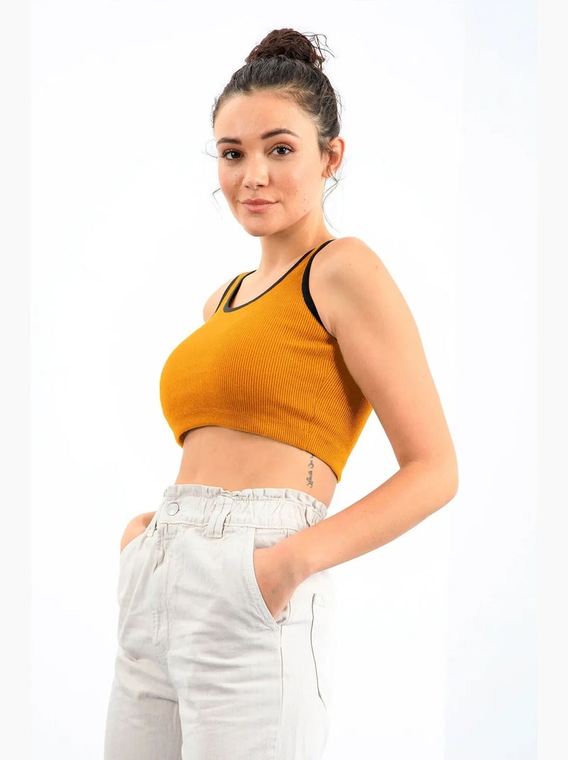 Mouwloze ribgebreide crop top tommy Amber - Kiabi