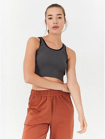 Mouwloze ribgebreide crop top tommy