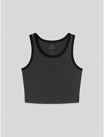 Mouwloze ribgebreide crop top tommy