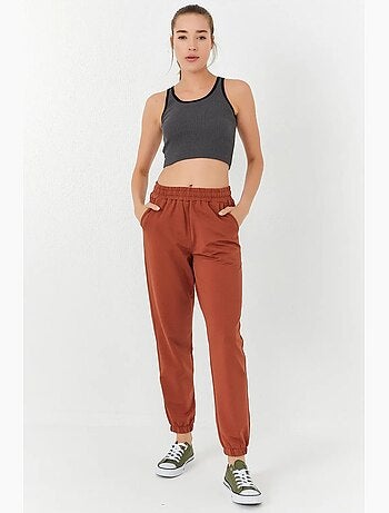 Mouwloze ribgebreide crop top tommy
