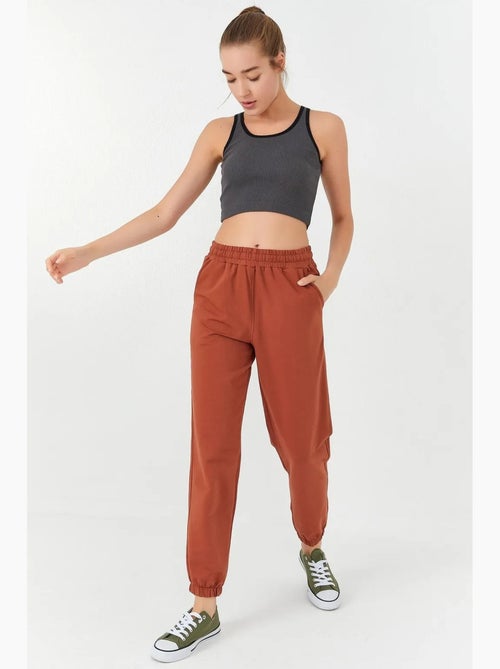Mouwloze ribgebreide crop top tommy - Kiabi