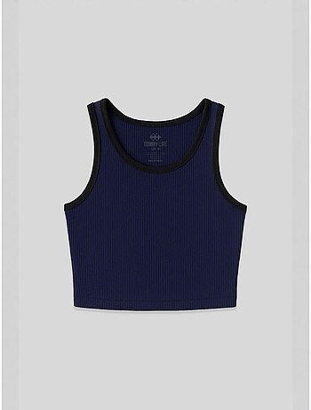 Mouwloze ribgebreide crop top tommy