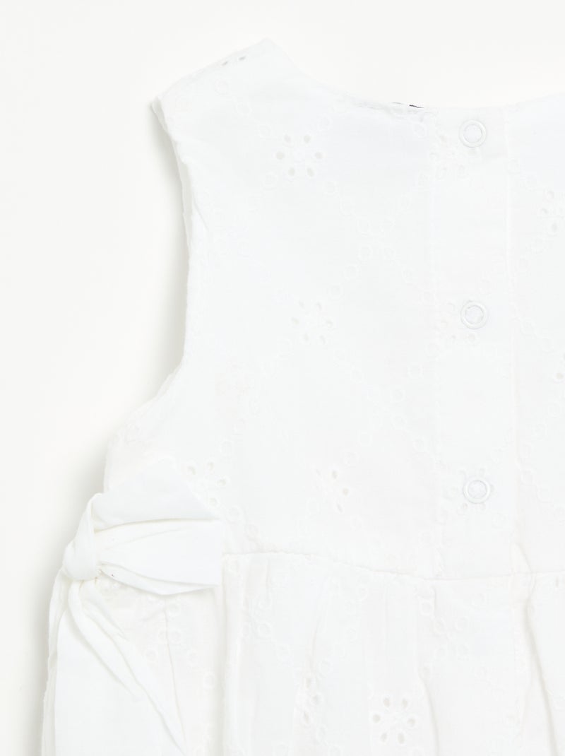 Mouwloze romper met borduursels Biege - Kiabi