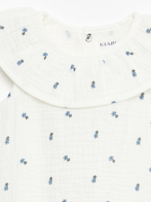 Mouwloze romper van dubbel katoengaas - Kiabi