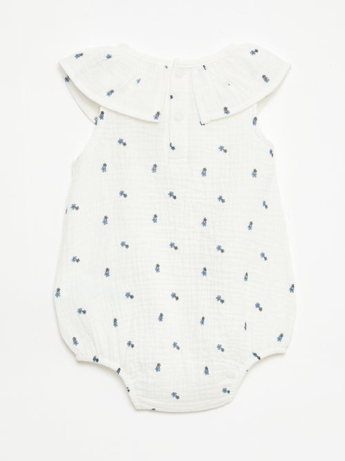 Mouwloze romper van dubbel katoengaas - Kiabi