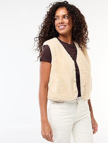 Mouwloze sherpa bodywarmer