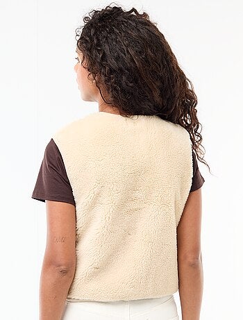 Mouwloze sherpa bodywarmer