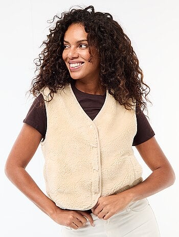 Mouwloze sherpa bodywarmer