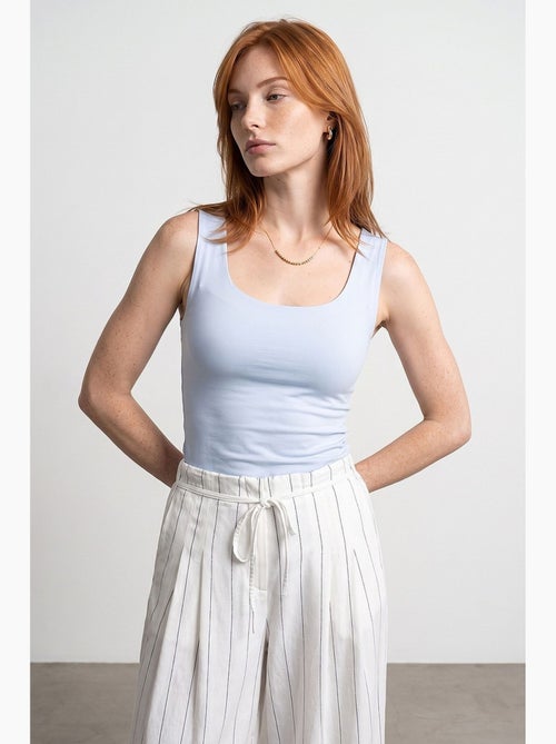 Mouwloze slim-fit jersey blouse met vierkante hals dilvin - Kiabi