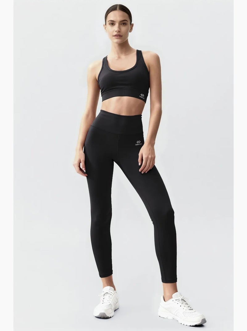 Mouwloze sportset met legging tommy Zwart - Kiabi