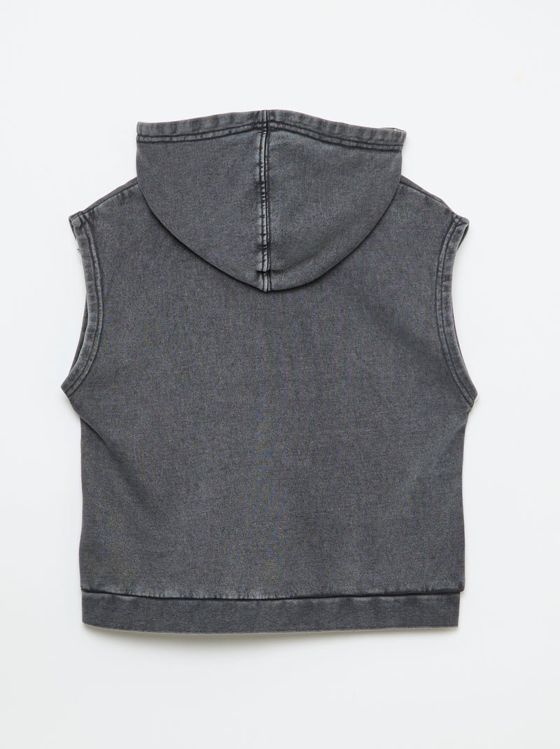 Mouwloze sweater met kap Grijs - Kiabi