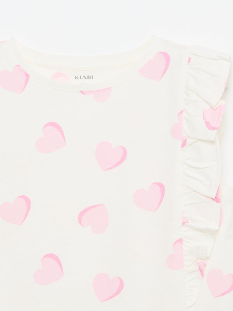 Mouwloze T-shirt met volants Rose - Kiabi
