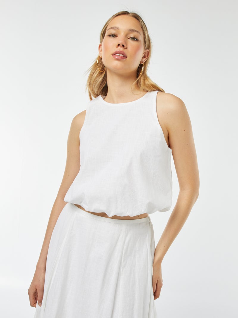 Mouwloze top - poffend model wit - Kiabi