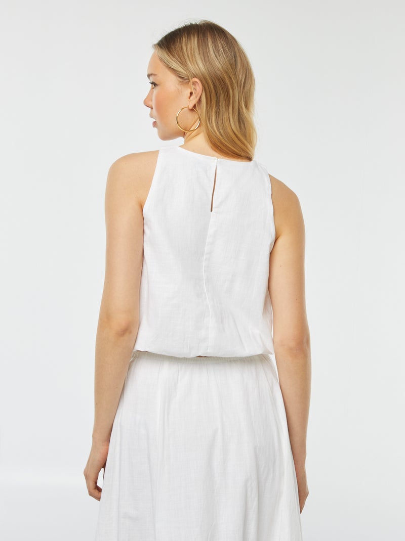Mouwloze top - poffend model wit - Kiabi