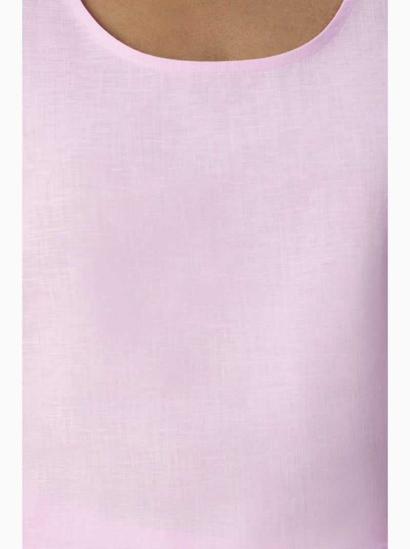 Mouwloze top linnen penti Roze - Kiabi