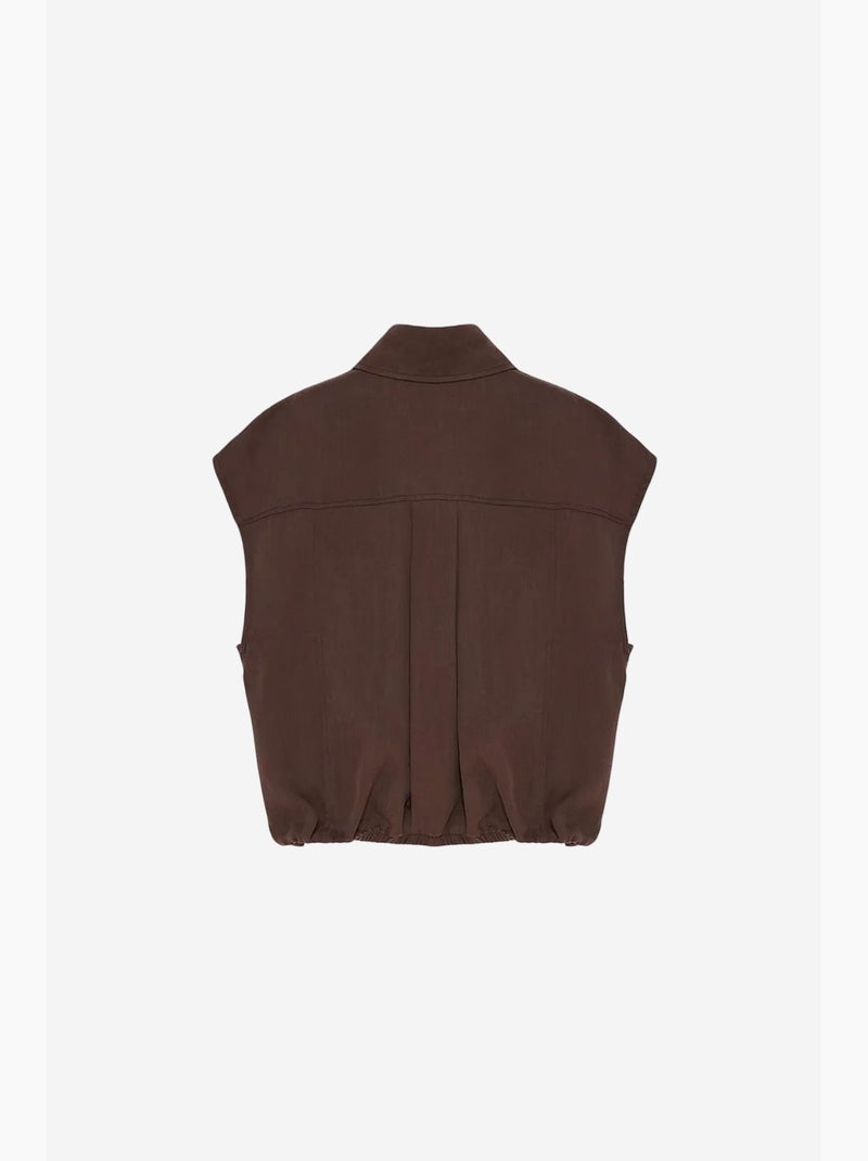 Mouwloze top lyocell crêpe dilvin Bruin - Kiabi