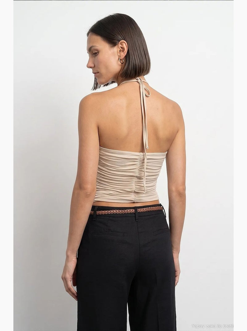 Mouwloze top lyocellmix dilvin Klei-beige - Kiabi