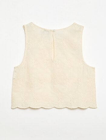 Mouwloze top met all-over borduursels