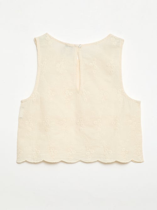 Mouwloze top met all-over borduursels - Kiabi