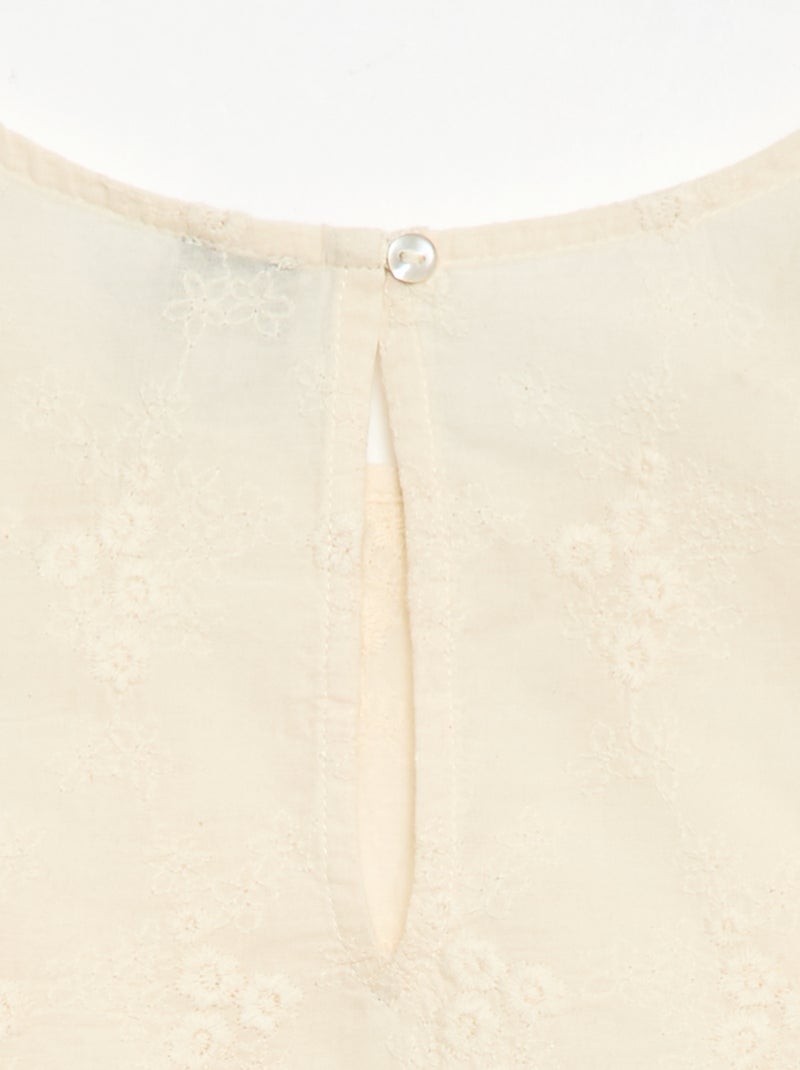Mouwloze top met all-over borduursels Wit - Kiabi