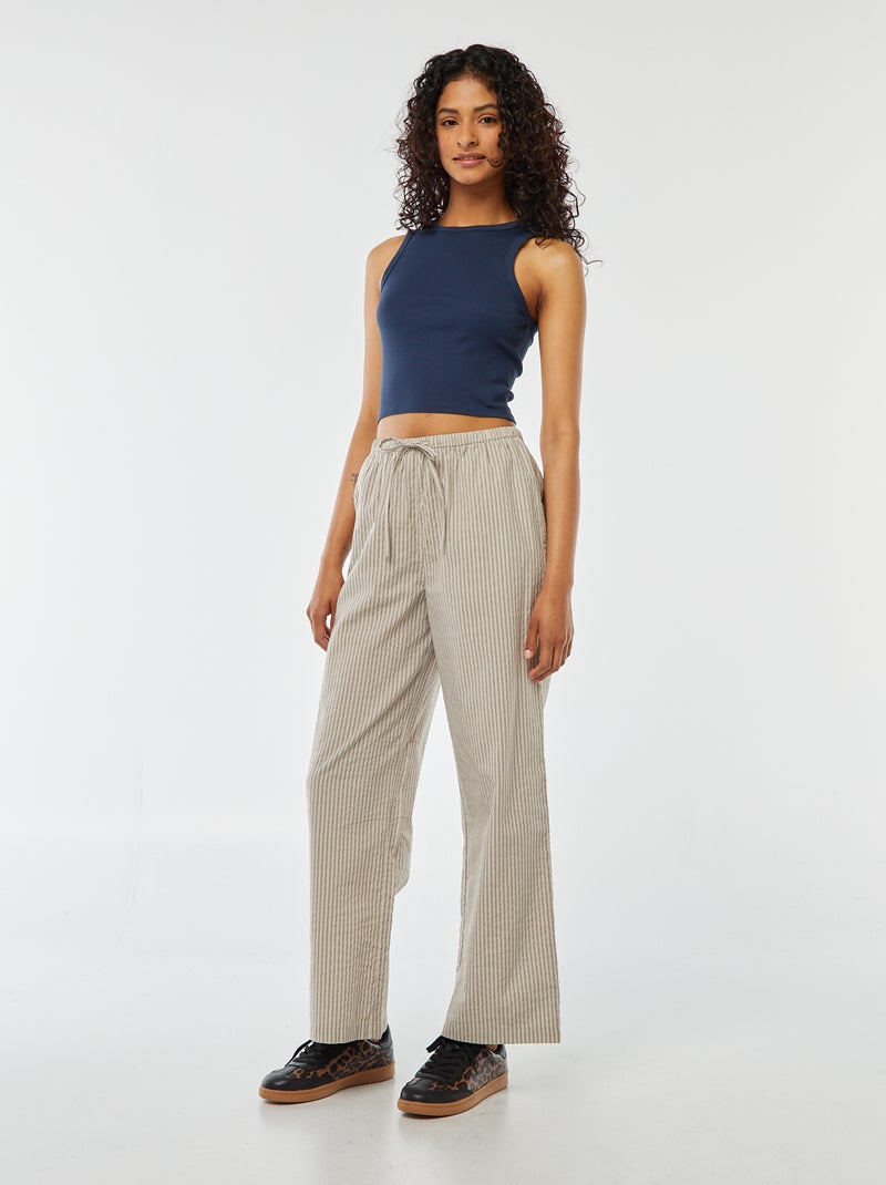 Mouwloze top met Amerikaanse kraag Blauw - Kiabi