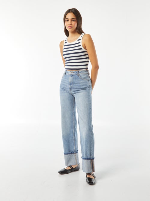 Mouwloze top met Amerikaanse kraag - Kiabi