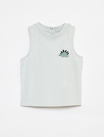 Mouwloze top met borduurwerk