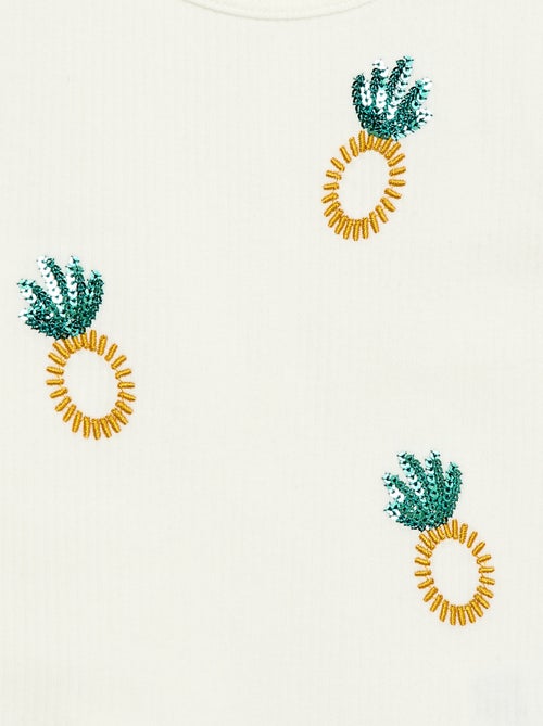 Mouwloze top met fantasieborduursels - Kiabi