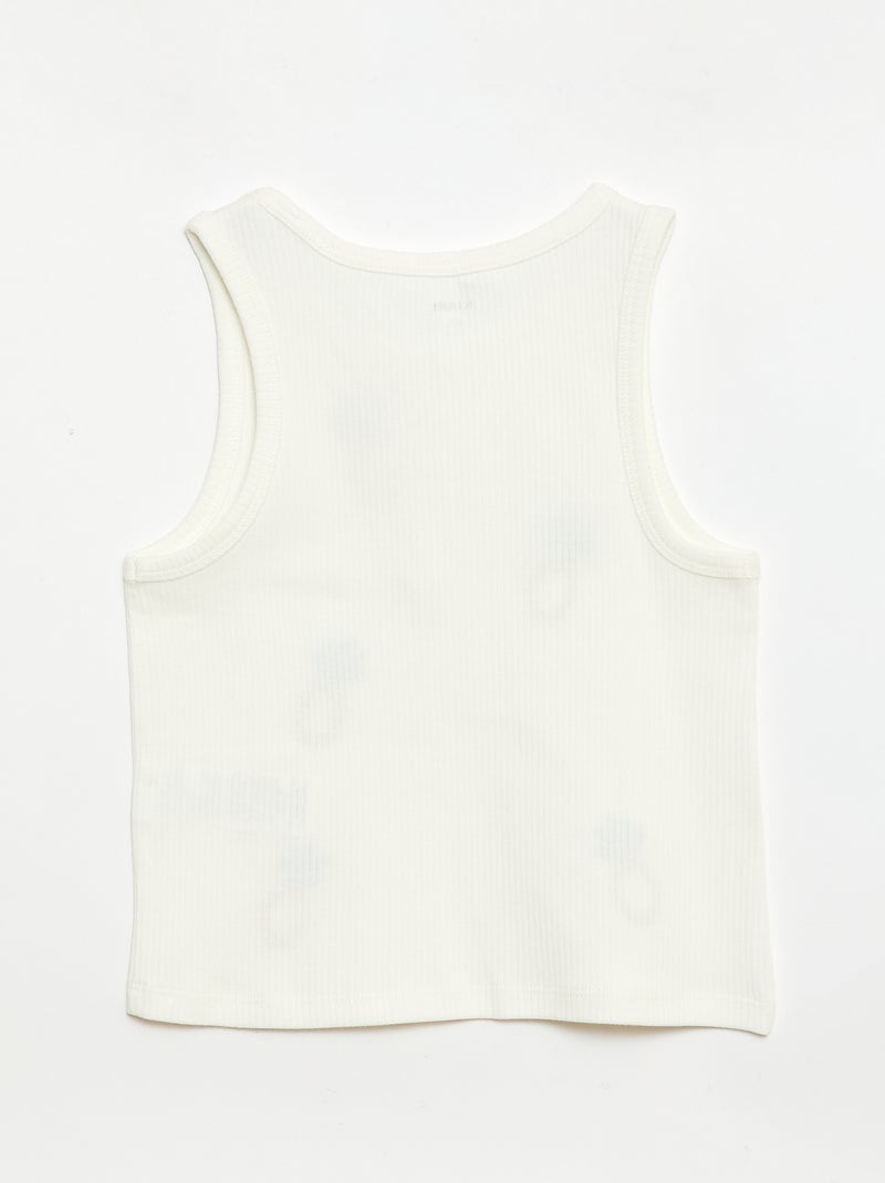 Mouwloze top met fantasieborduursels Wit - Kiabi