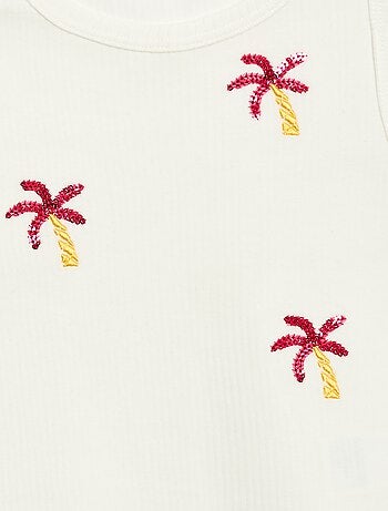 Mouwloze top met fantasieborduursels
