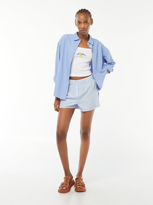 Mouwloze top met fijn ajourmotiefje - Kiabi